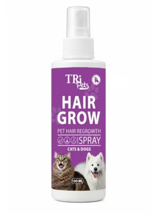 TRi Pets Hair Grow Spray for Cats & Dogs – Fast Hair Regrowth, Anti-Shedding, Skin Health Support, Aloe Vera & Biotin, 100ML - Image 2